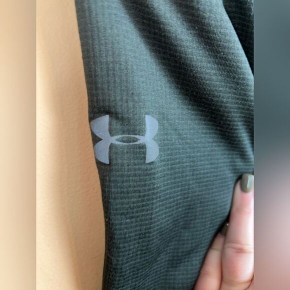 Under Armour Size Small Forest Green Coldgear Reactor L/S Quarter Zip Pullover - Picture 7 of 8